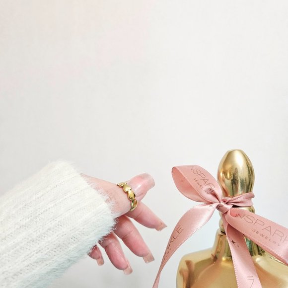 🌷 18K PVD Gold Plated Stainless Steel Adjustable Heart Ring - Picture 5 of 5